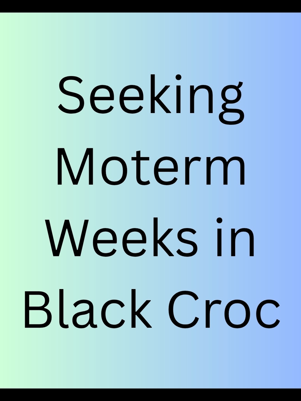 ISO: Moterm Weeks In Black Croc